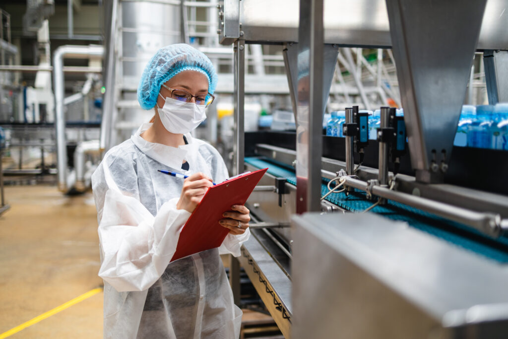woman working on a medtech factory