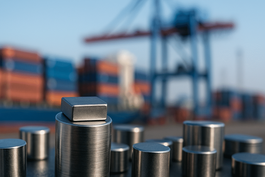 magnets in trade port ready to be shipped